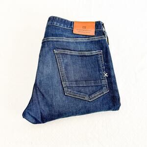 Scotch & Soda Ralston Button Fly Dark Wash Denim Jean Straight Leg Size 33 x 32